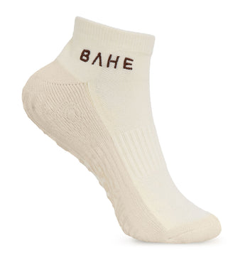 BAHE Grounded Grippy Ankle Socks - Coconut - 1