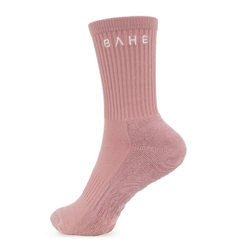 BAHE Grounded Grippy Crew Socks - Mauve - 1