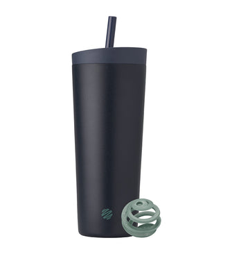 BlenderBottle 2-in-1 Tumbler Stainless Steel Insulated Shaker Bottle - 24oz/710mL - Midnight - Product - 01