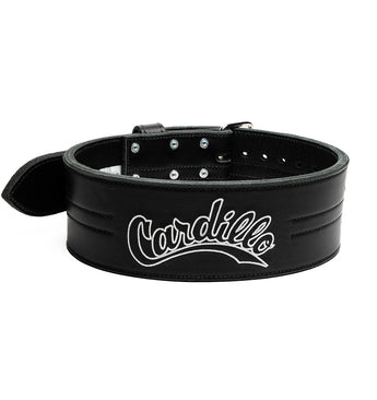 Cardillo 410DL Custom Powerlifting Weight Lifting Belt with Cardillo Logo Embroidery - Black - 01