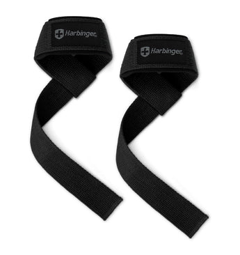 Harbinger 21.5" Padded Cotton Lifting Straps - Black - 3