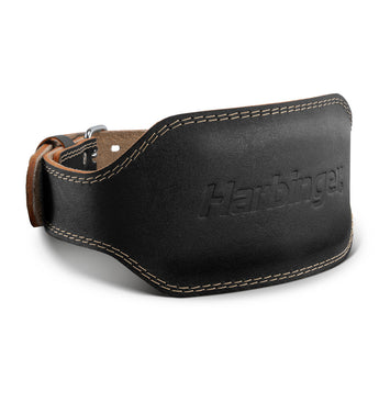 Harbinger 6" Padded Leather Weight Lifting Belt 2.0 - Black - 1