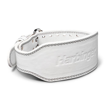 Harbinger Pro 7mm Leather Weight Lifting Belt - White - 6