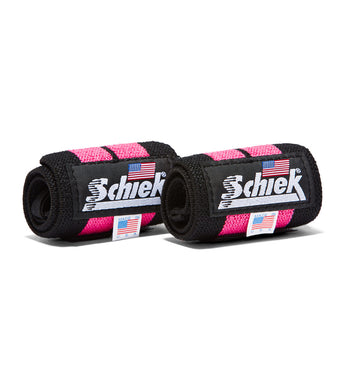 1112P Schiek Wrist Wraps Straps Pink 12 inch Pair