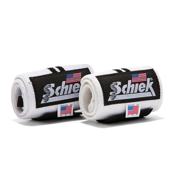 1112WSW Schiek White Wrist Wraps Straps 12 inch Pair