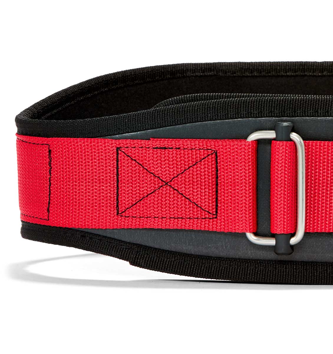 3004 Schiek Contour Power Weight Lifting Belt Black and Red Front Close Up