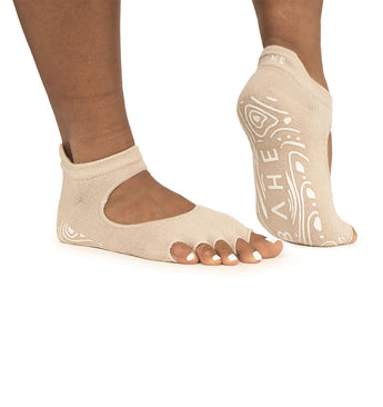 BAHE Grounded Grippy Open-Toe Socks - Dusty Beige - 3