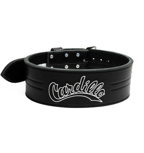 Cardillo 410DL Custom Powerlifting Weight Lifting Belt with Cardillo Logo Embroidery - Black - 01