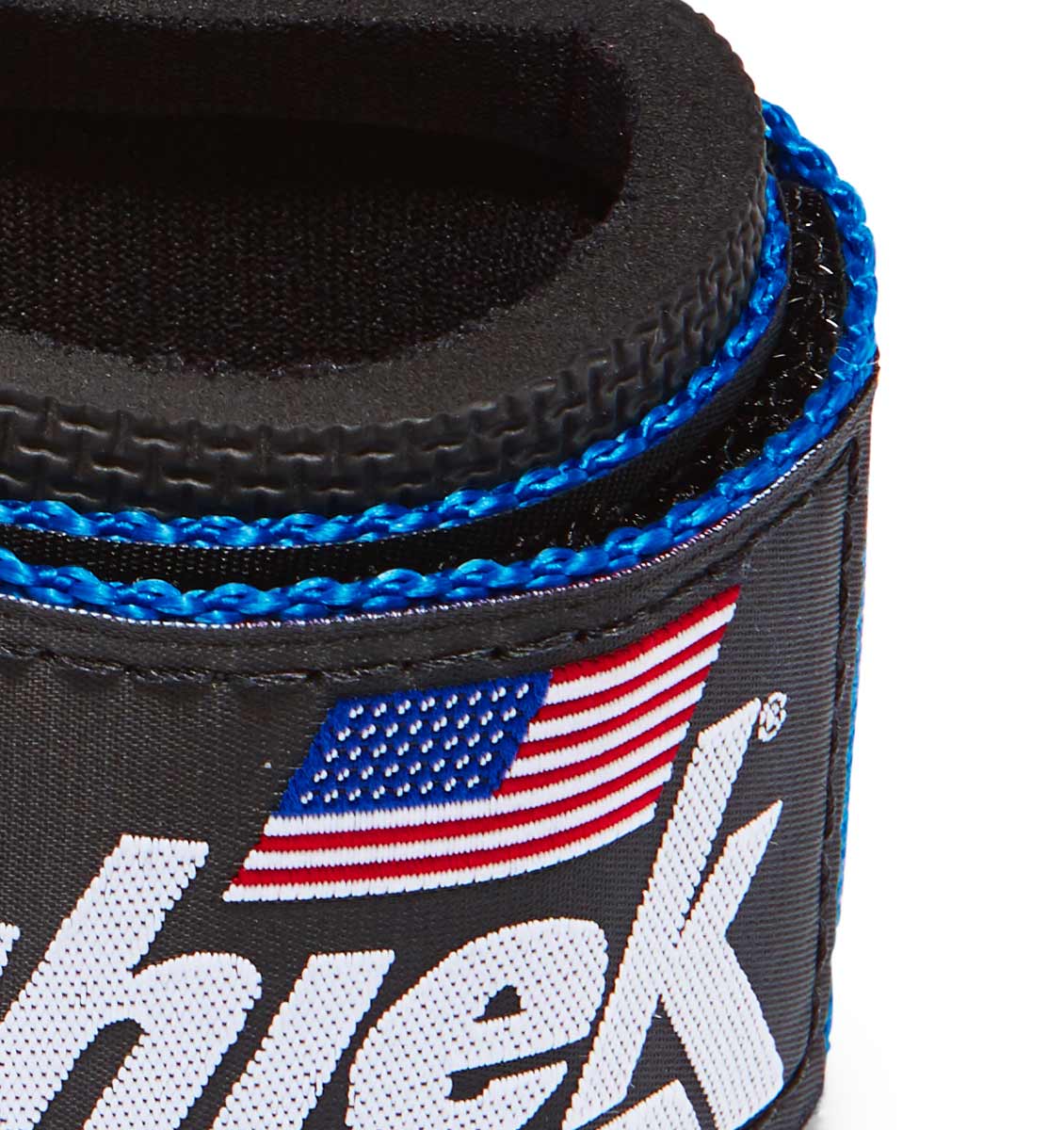 1100 Schiek Wrist Supports Straps Blue Logo Close Up