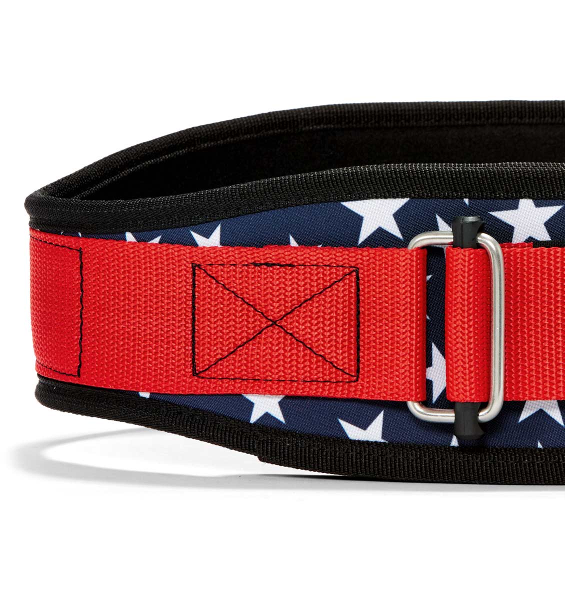 2004 Stars n Stripes Schiek Contour Weight Lifting Belt Stars and Stripes Front Close Up