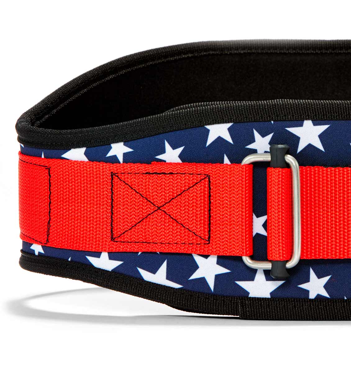 2006 Stars n Stripes Schiek Contour Weight Lifting Belt Stars and Stripes Front Close Up
