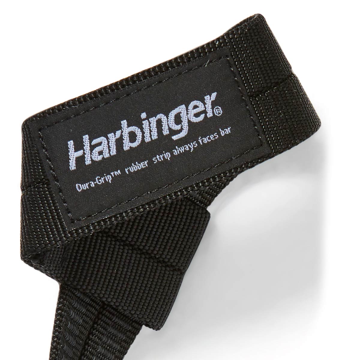 20600 Harbinger Big Grip Lifting Straps Logo Close Up