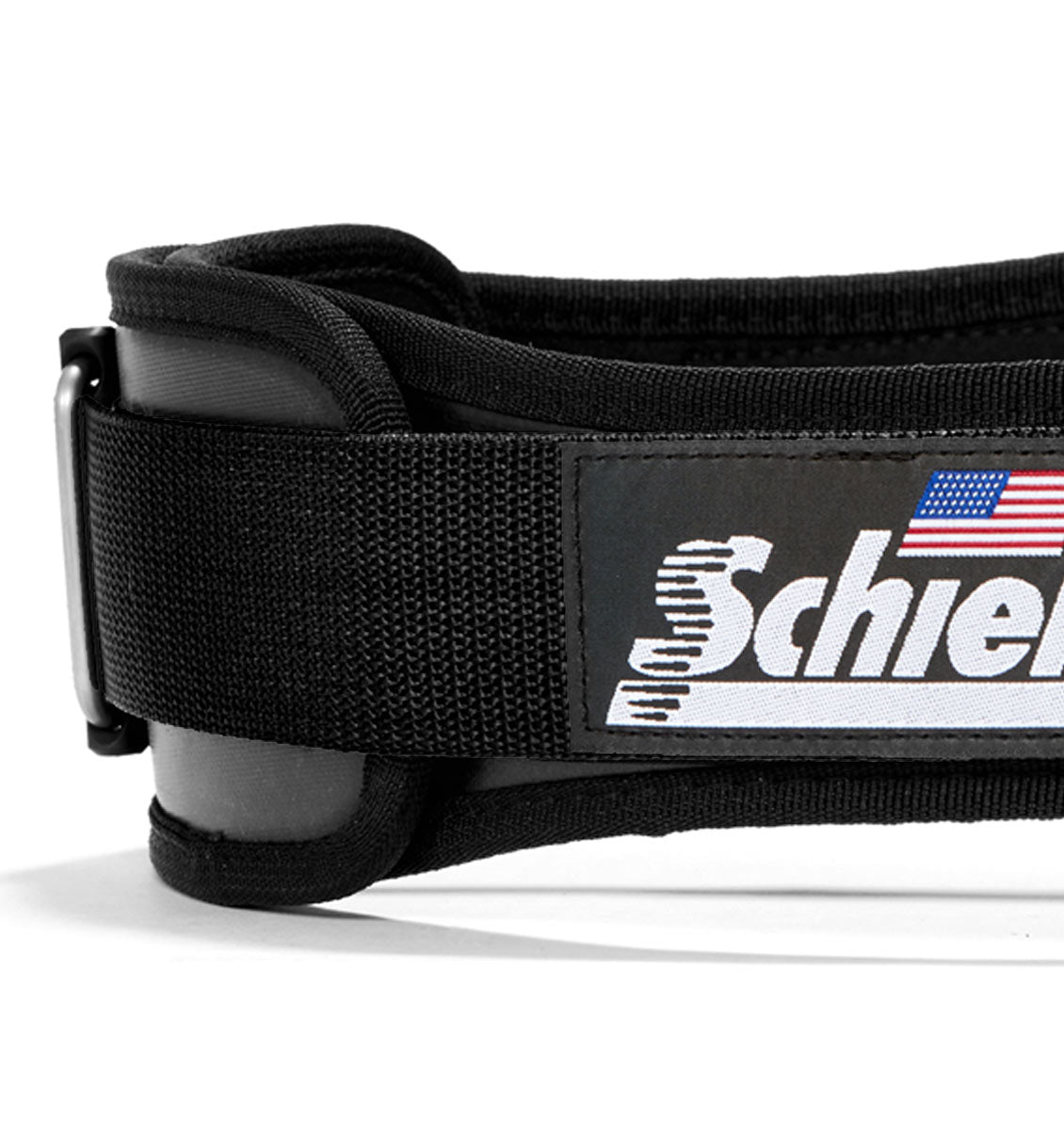 3004 Schiek Contour Power Weight Lifting Belt Black Side Close Up