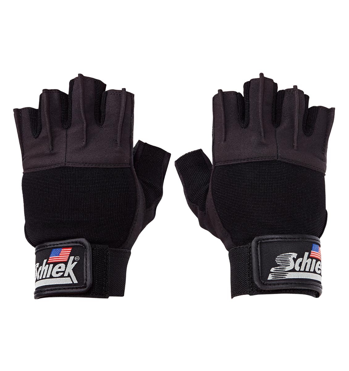 530 Schiek Platinum Series Lifting Gym Gloves with Fins Pair Top