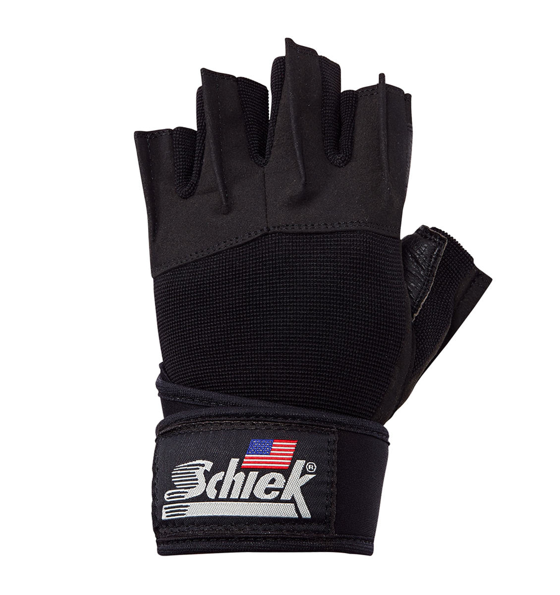 540 Schiek Platinum Series Lifting Gym Gloves with Wrist Wraps Left Top