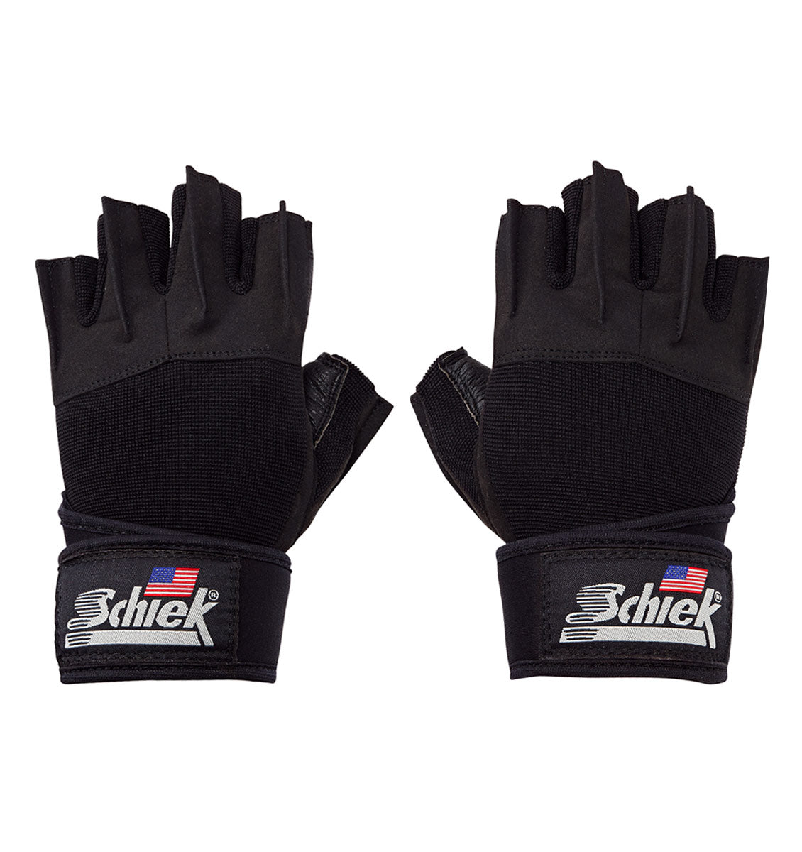 540 Schiek Platinum Series Lifting Gym Gloves with Wrist Wraps Pair Top