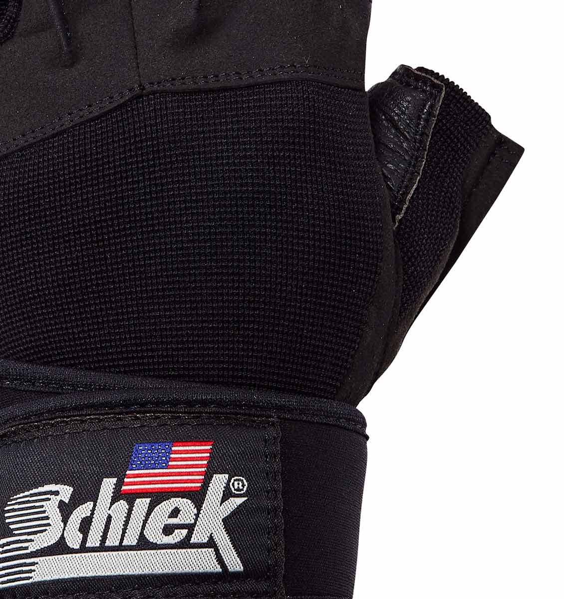 540 Schiek Platinum Series Lifting Gym Gloves with Wrist Wraps Top Close Up