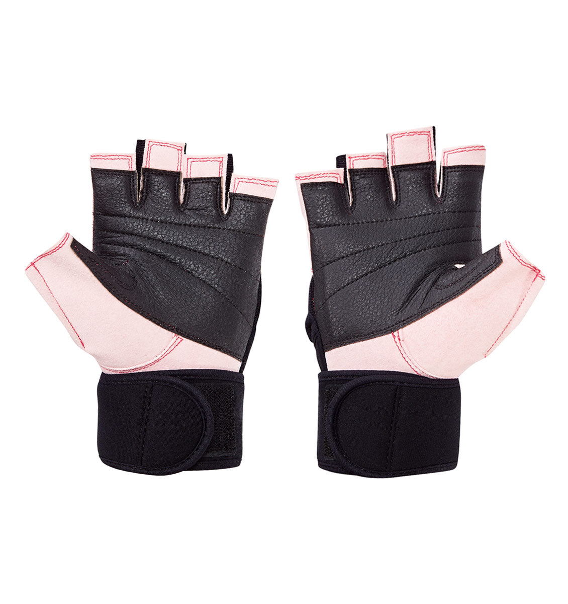 540PINK Schiek Lifting Gym Gloves with Wrist Wraps Pink Pair Palm