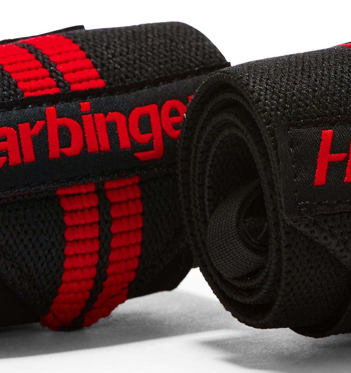 7044300 Harbinger Red Line Wrist Wraps Straps Pair Close Up