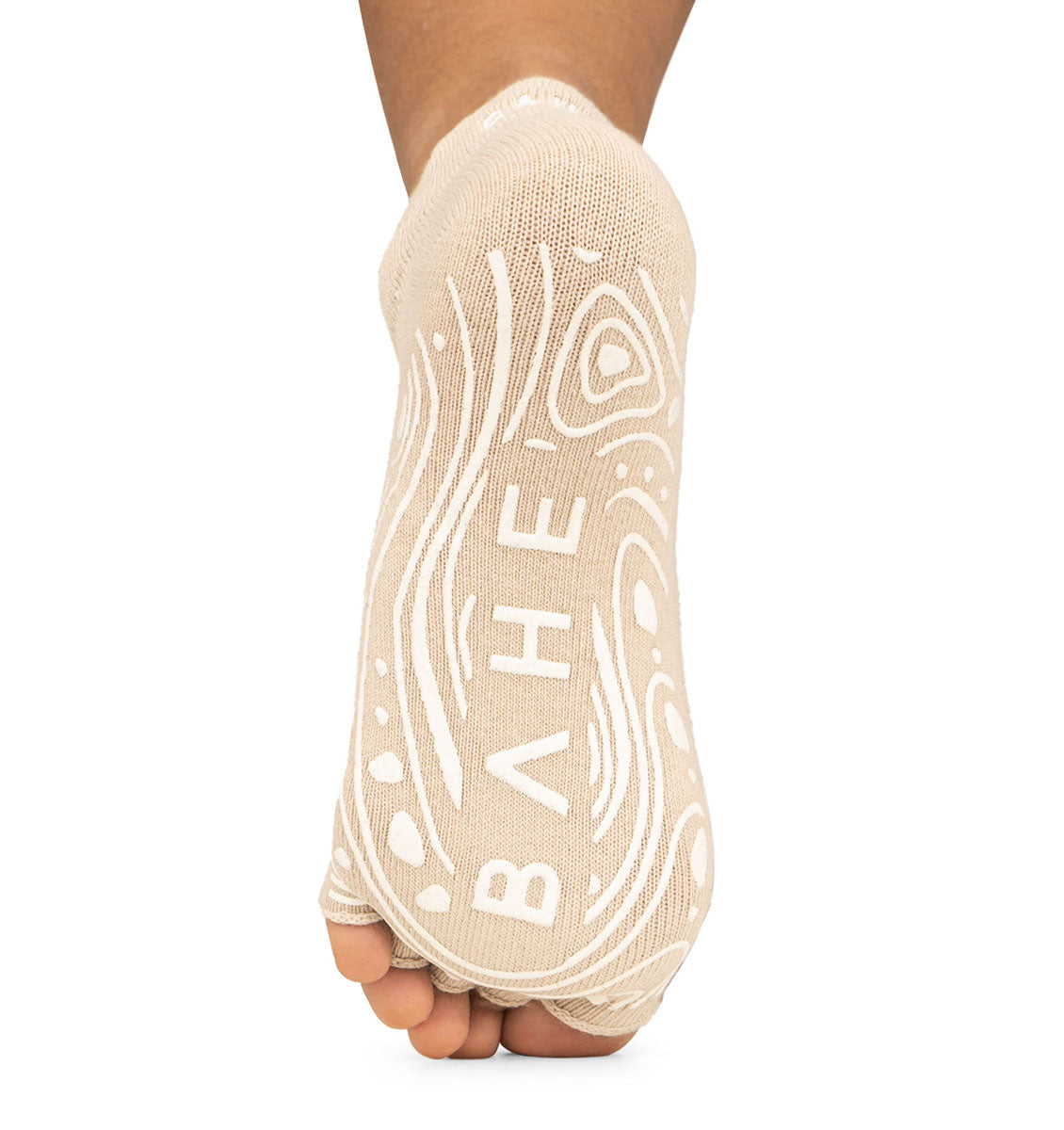 BAHE Grounded Grippy Open-Toe Socks - Dusty Beige - 2