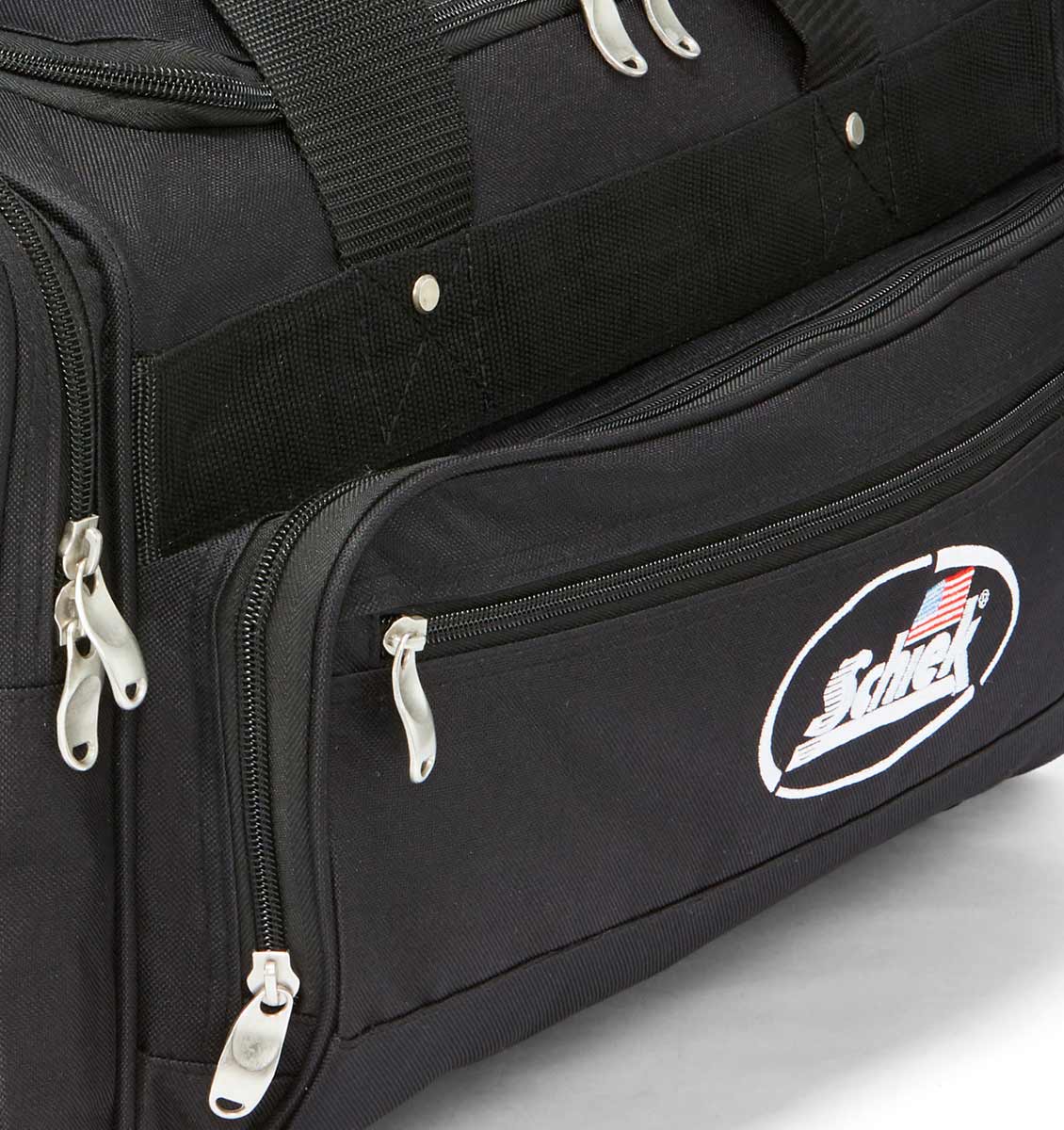 SGB22BK Schiek Gym Sports Bag Black Conpartment Close Up