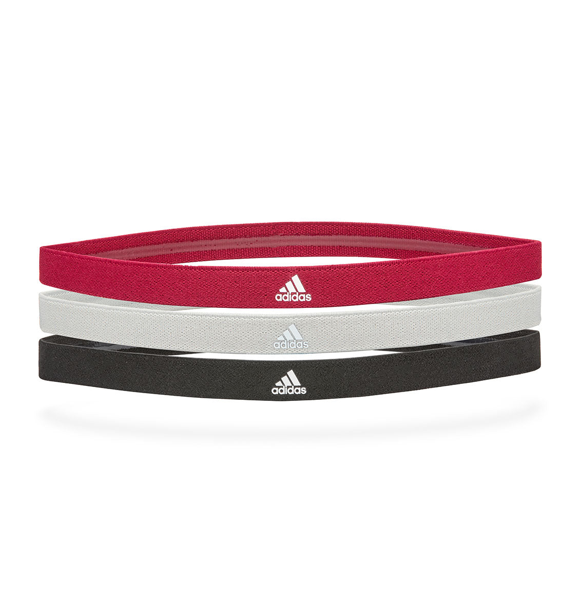 adidas Sports Hair Bands - Black/Grey/Powerberry (3 Pack) - 1