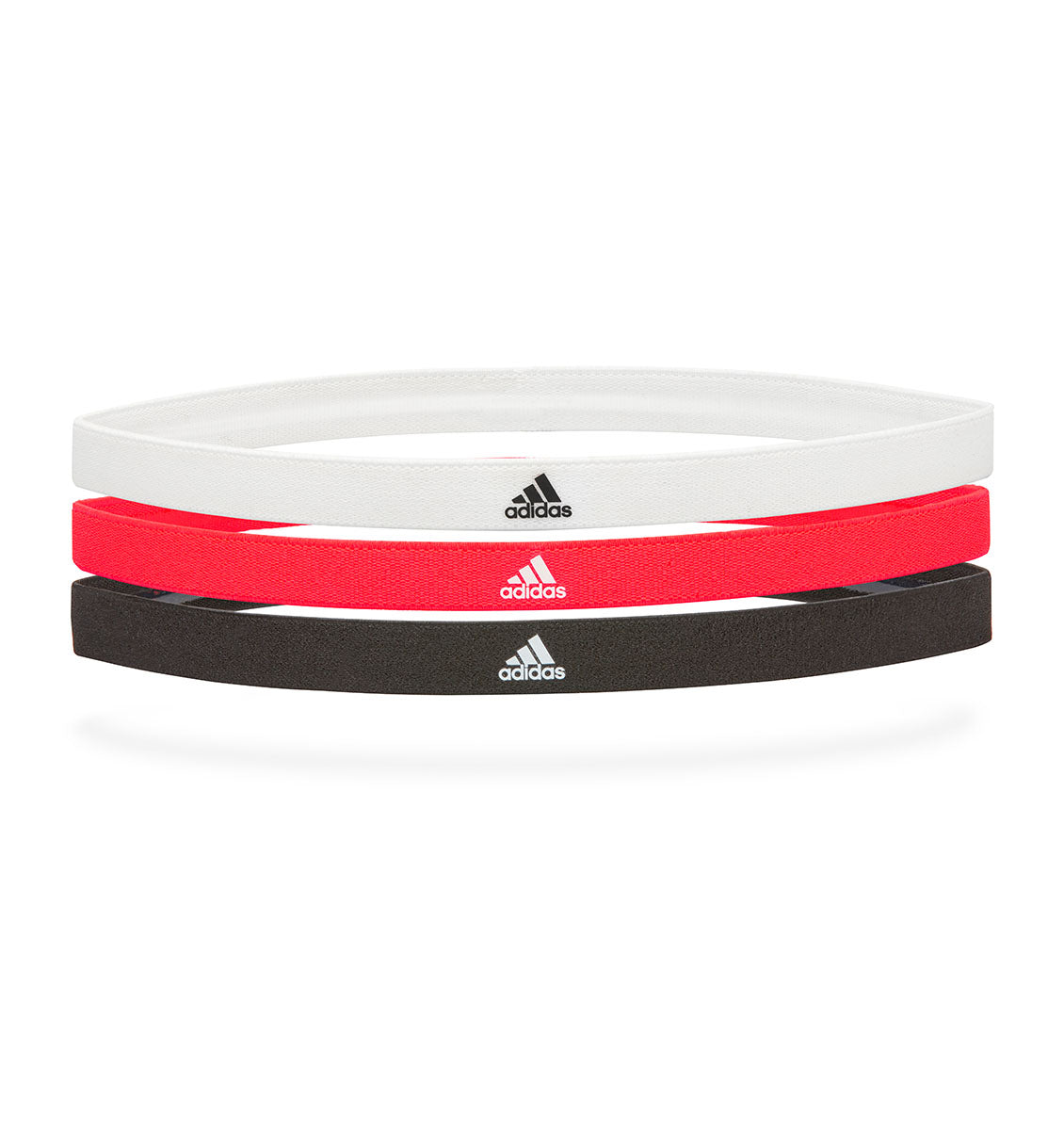 adidas Sports Hair Bands - Black/White/Solar Red (3 Pack) - 1